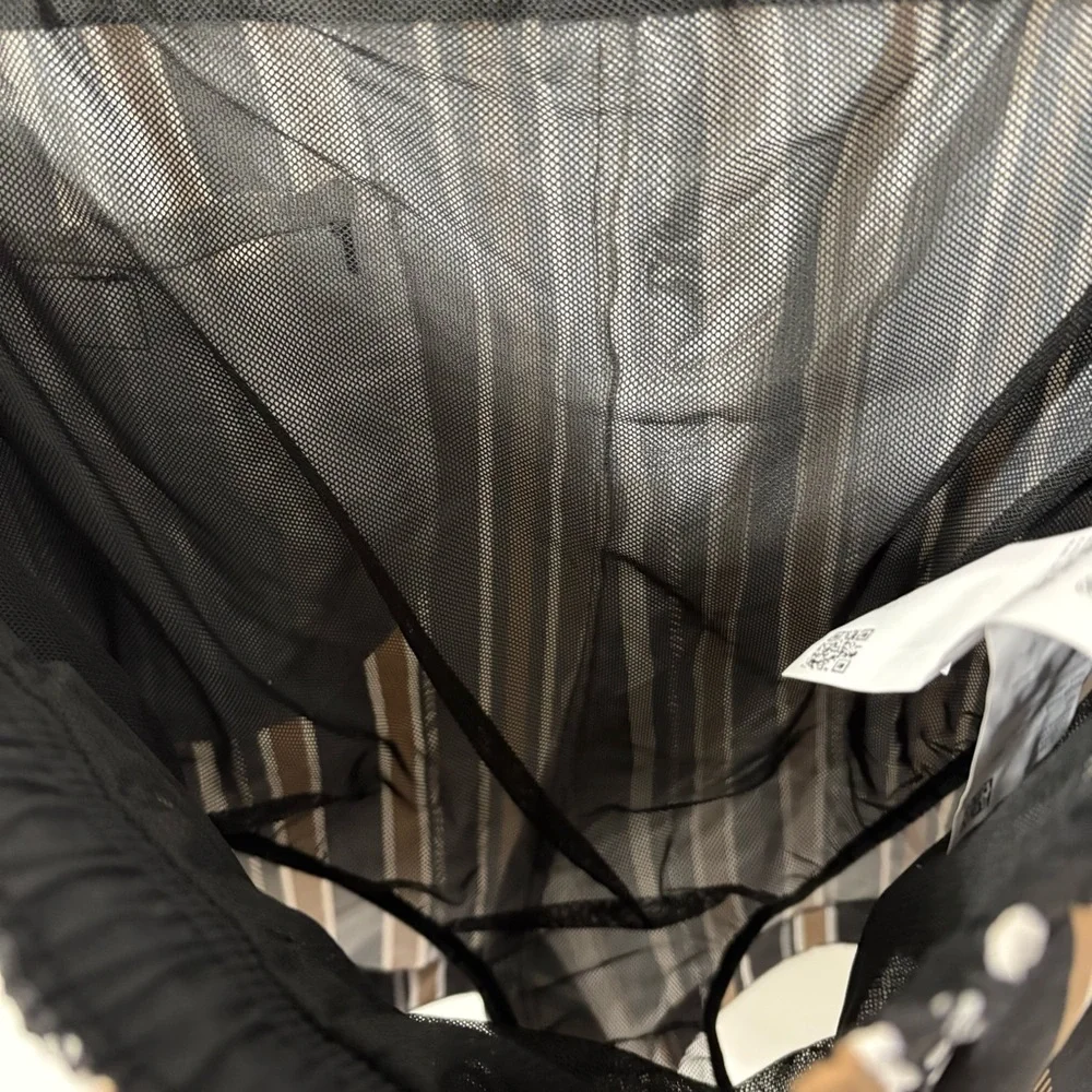 Hugo Boss Quick-Dry Fabric Brown Black Striped Swim Shorts Sz XL